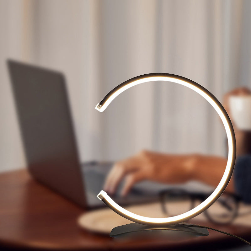 Contemporary Round LED Side Table Lamp