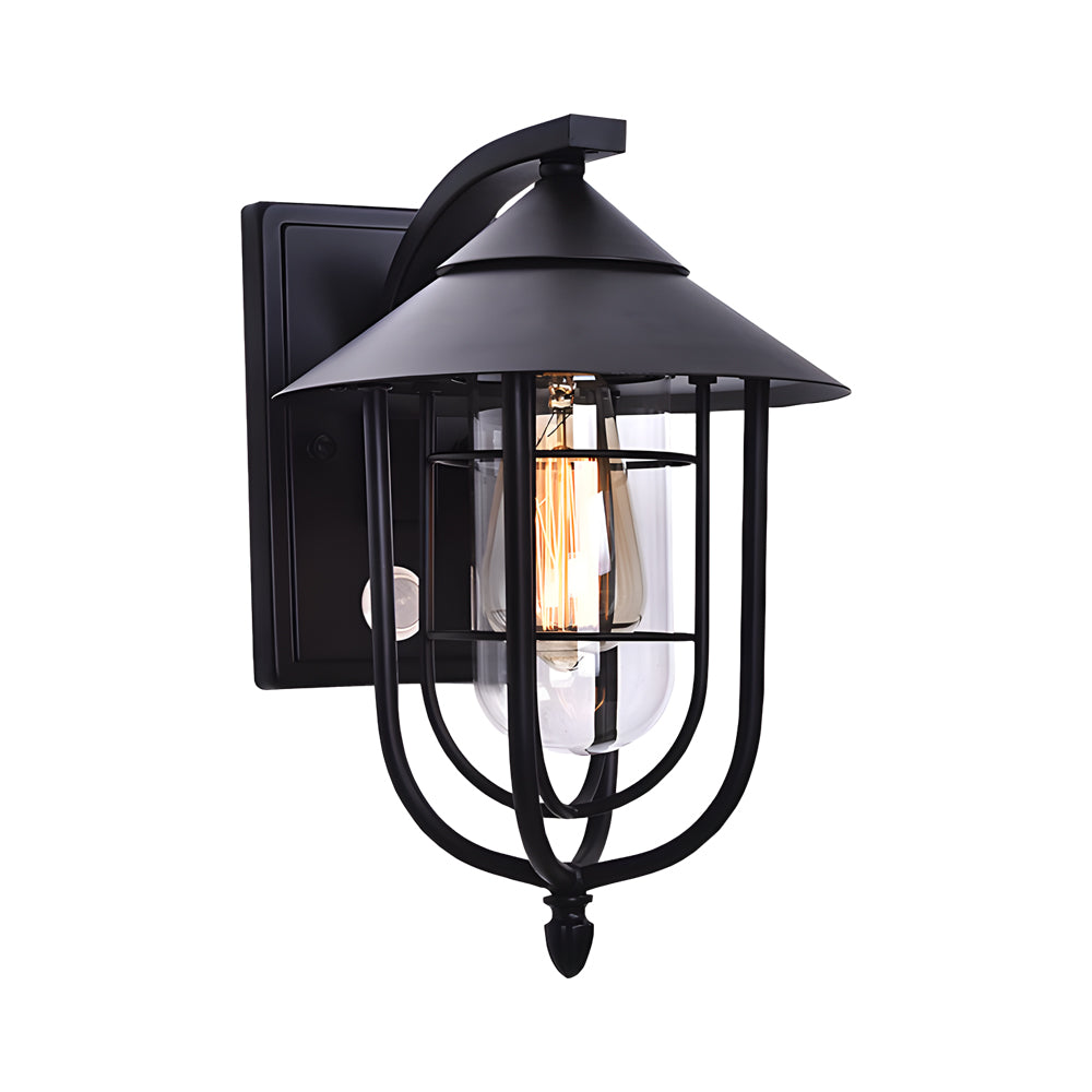 Outdoor Motion Sensor Black Wall Light Fixture