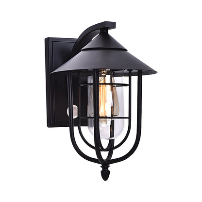 Outdoor Motion Sensor Black Wall Light Fixture