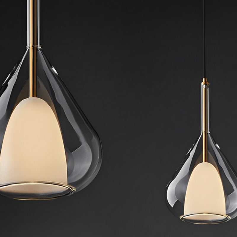 Modern Glass Pendant Light with Raindrop Shade