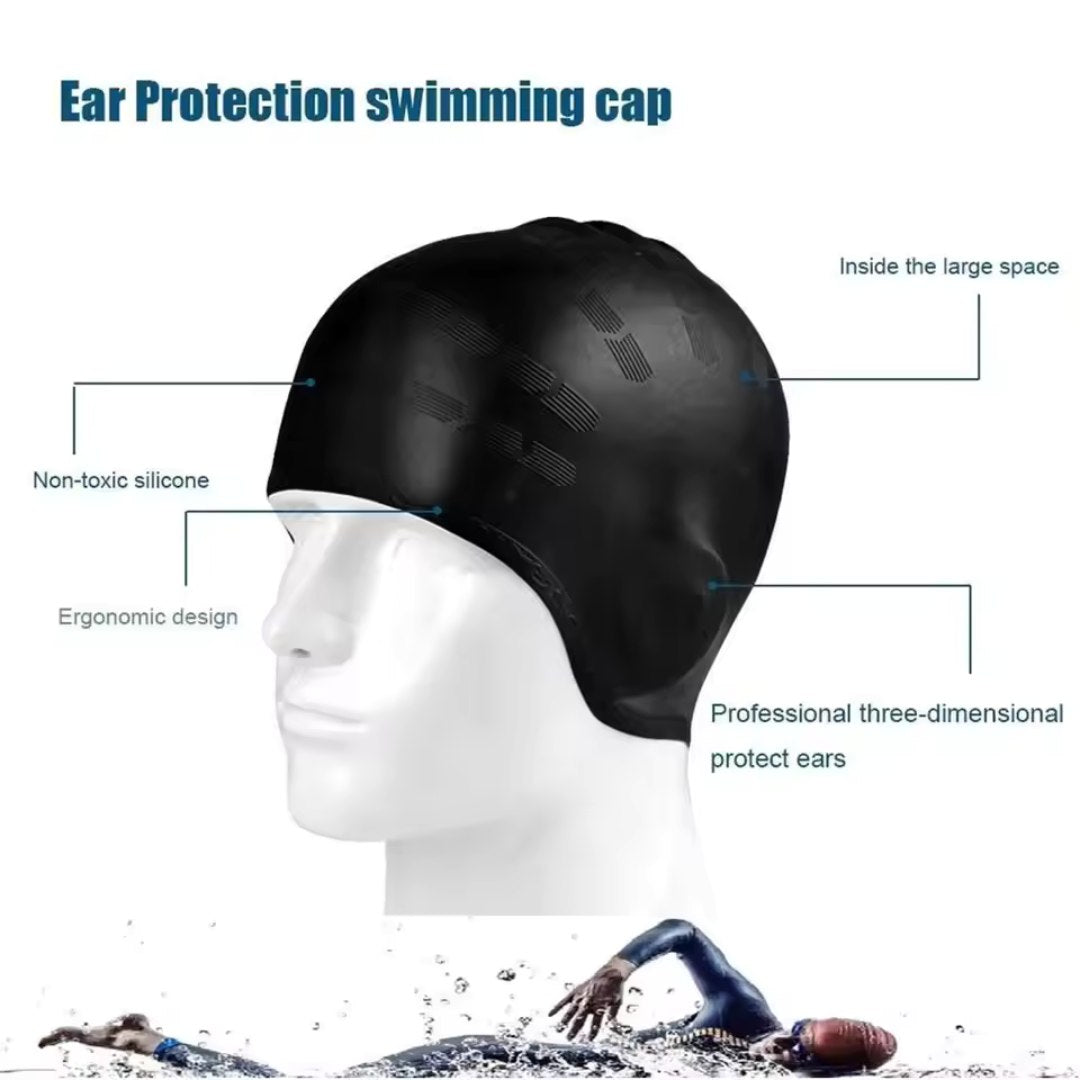Soft Swim Cap with Ear Plugs