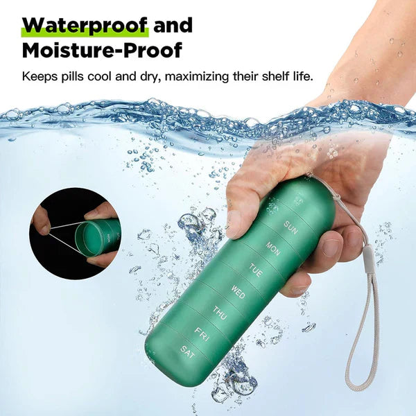 Waterproof Daily Pill Box with 7 Day Organizer