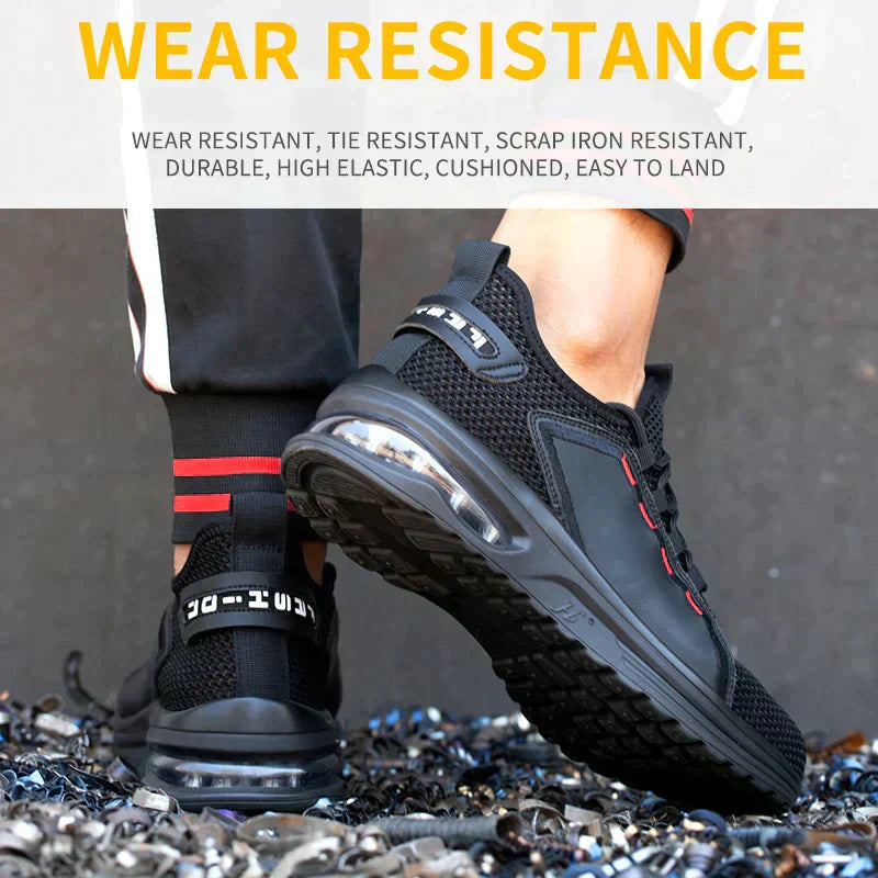 Lightweight Steel Toe Work Boots with Slip Resistant Soles
