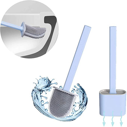 Heavy Duty Toilet Brush Set with Silicone Bristles