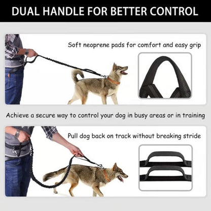 Adjustable Dog Running Leash with Pouch Bag