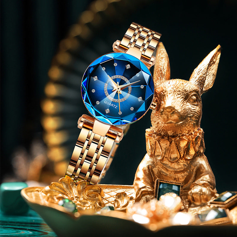 Glittering Diamond Face Women's Water Resistant Watch