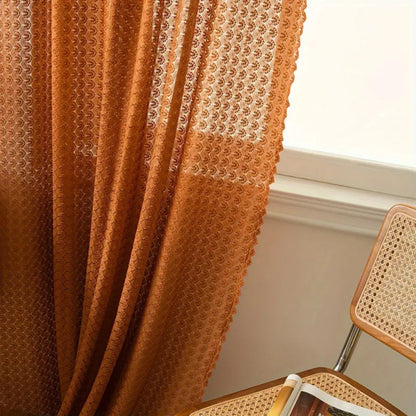 Warm Beige Macrame Window Curtain Panel