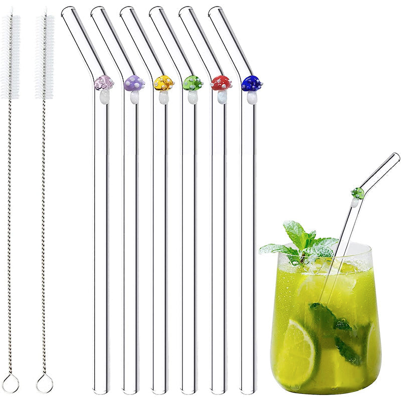 Colorful Reusable Drinking Straws with Cleaner Brush Set