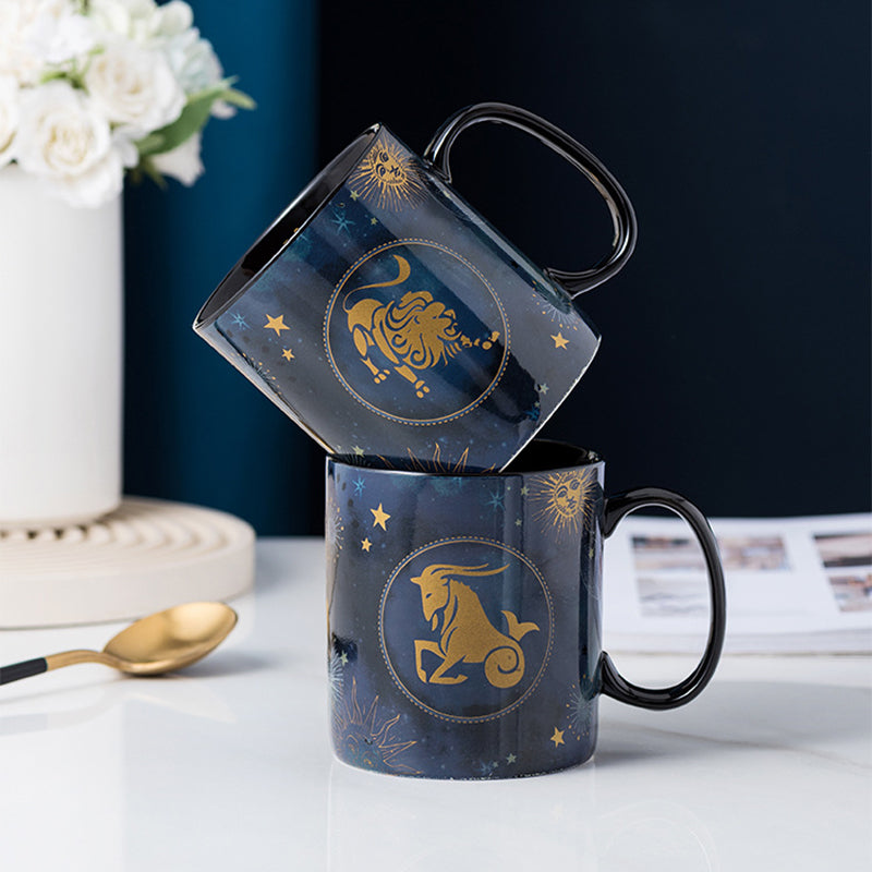 Navy Blue Astrology Ceramic Coffee Mug