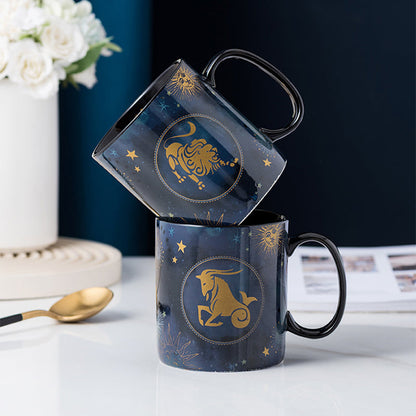 Navy Blue Astrology Ceramic Coffee Mug