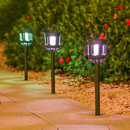 4-Pack Wireless Black Outdoor Solar Powered Lamp Set