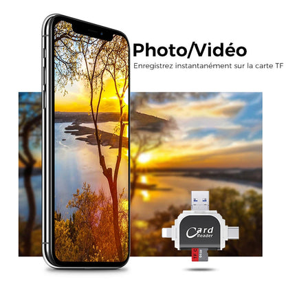 Compact 4-in-1 SD TF Memory Card Adapter
