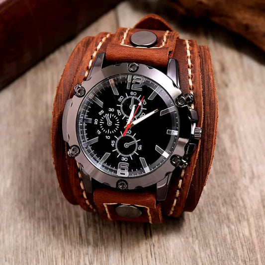 Stylish Genuine Leather Wrist Watch - Cofik