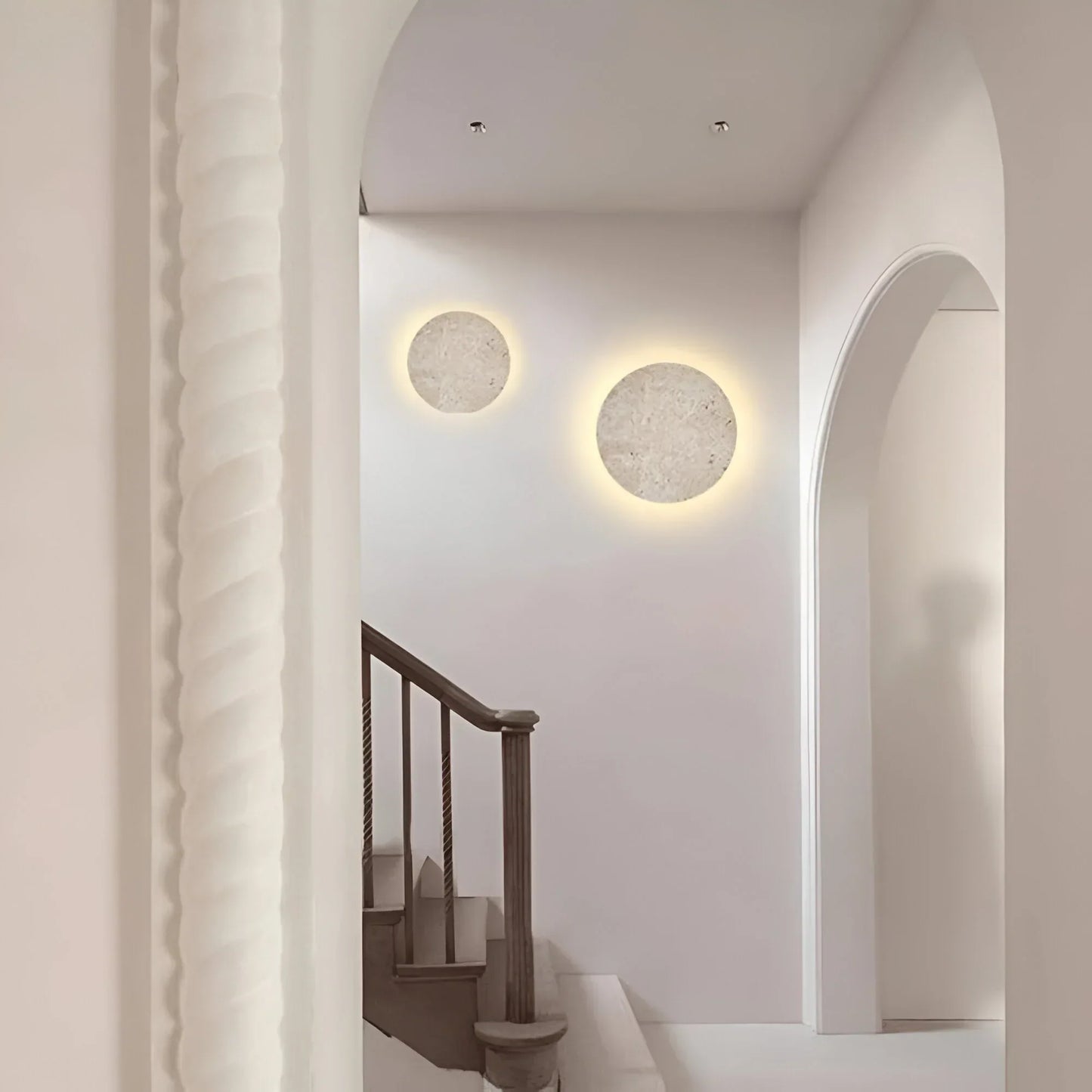 Natural Rock Style Circular Wall Lamp