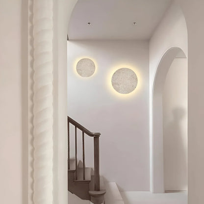Natural Rock Style Circular Wall Lamp