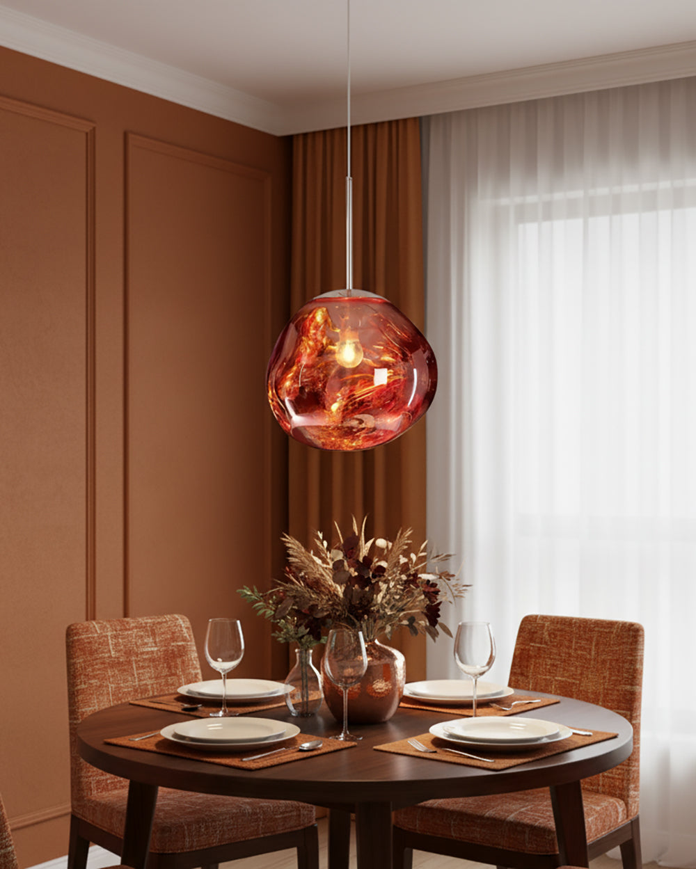 Adjustable Metal Pendant Lighting Fixtures Silver Gold Rose