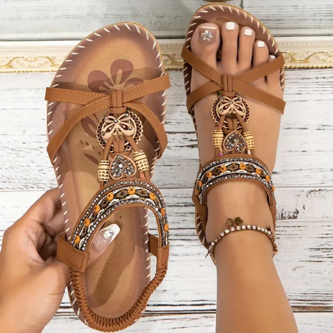 Fashionable Glitter Butterfly Flip Flop Sandals - Cofik