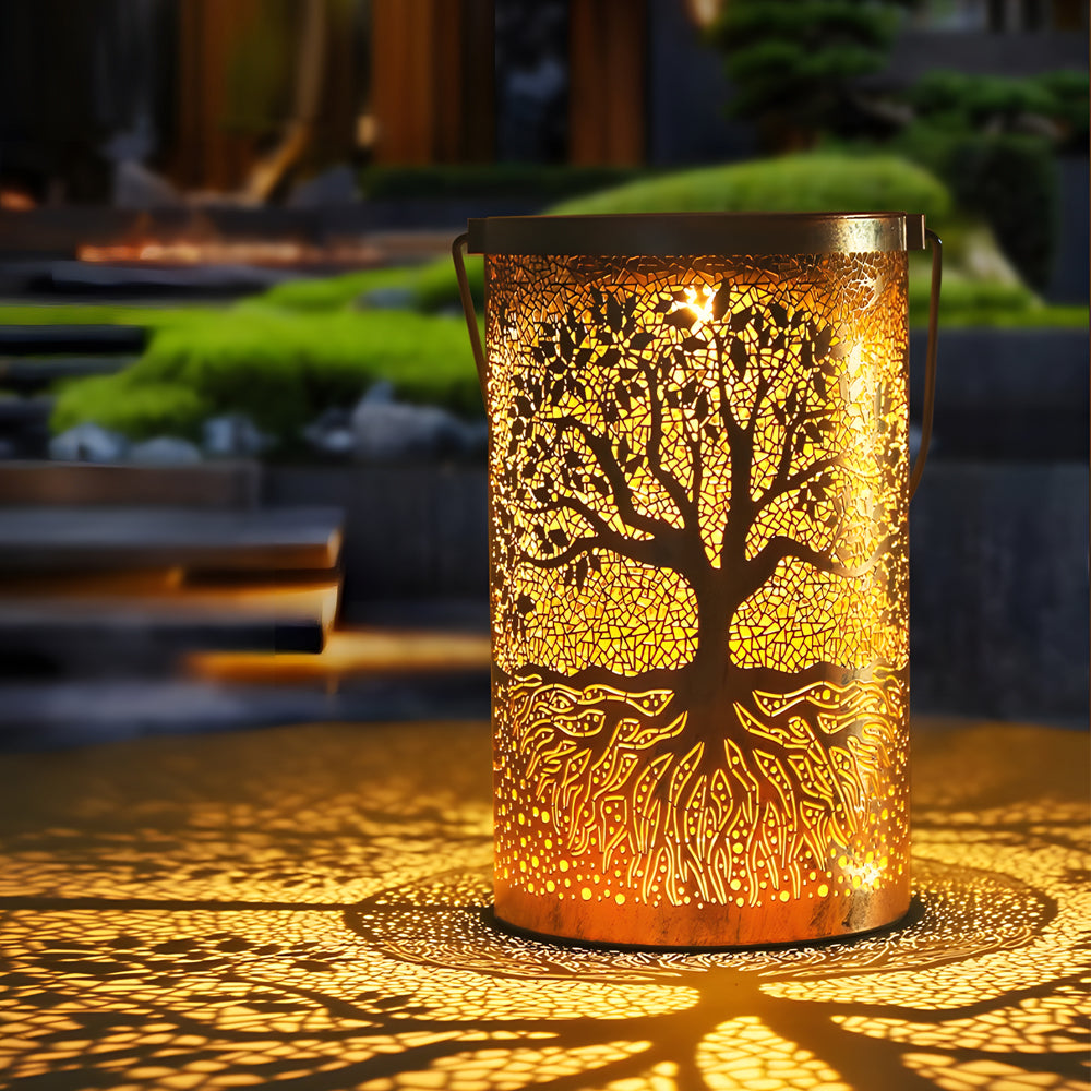 Outdoor Solar Powered Hanging Lanterns Set
