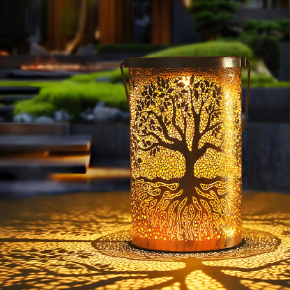 Outdoor Solar Powered Hanging Lanterns Set