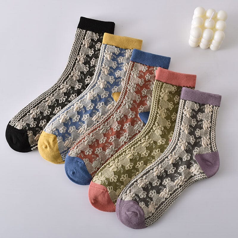 Colorful Womens Flower Patterned Socks (10 Pack)