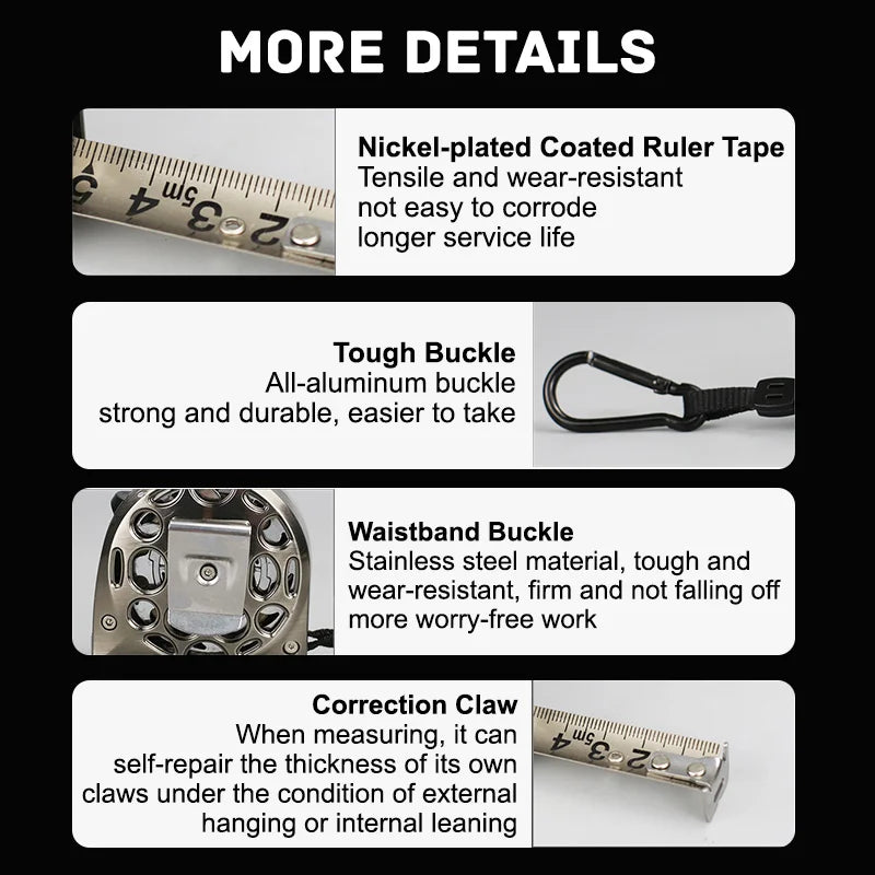 Durable Stainless Steel Locking Measuring Tape