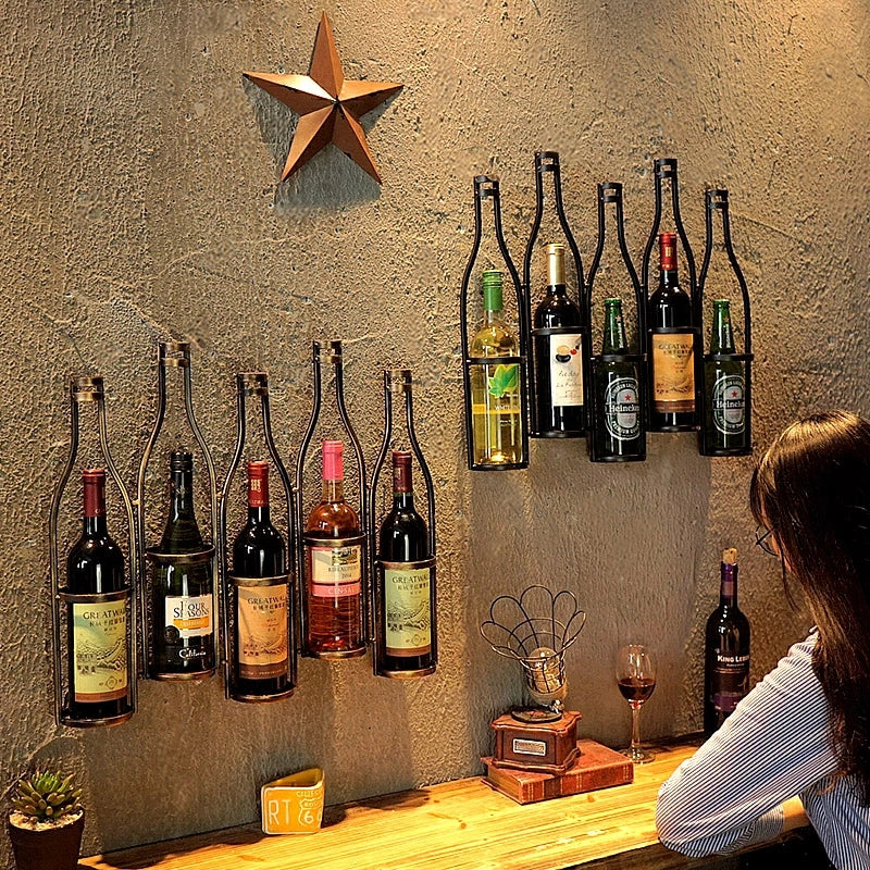Metal Wall Mount Wine Holder