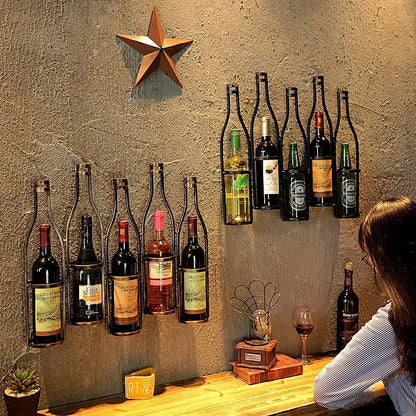 Metal Wall Mount Wine Holder