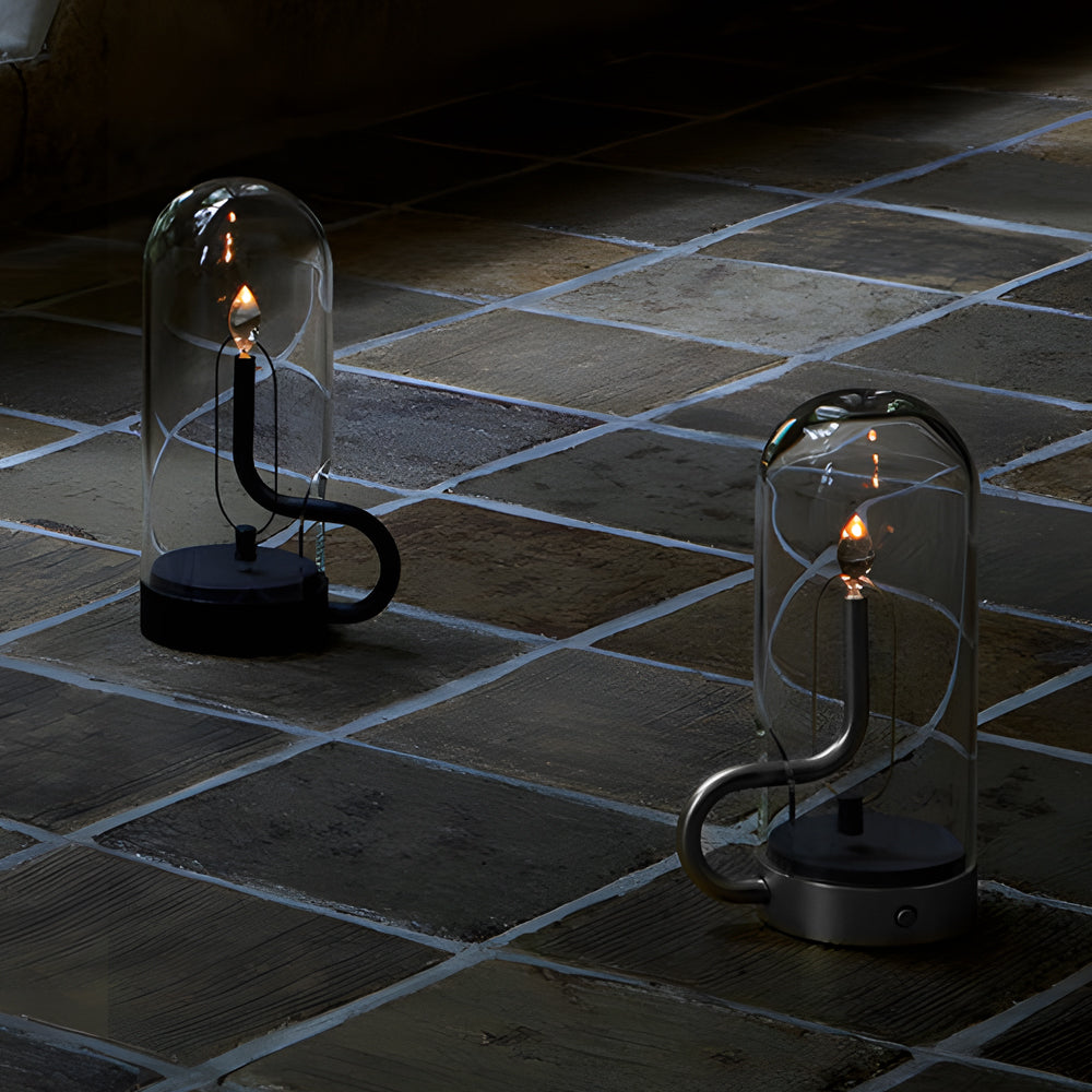 Elegant Glass Dome LED Candle Table Lamp