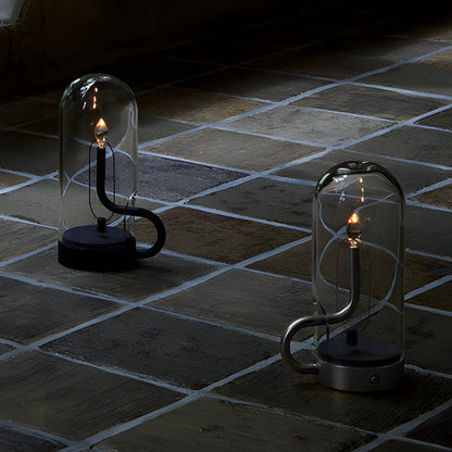 Elegant Glass Dome LED Candle Table Lamp