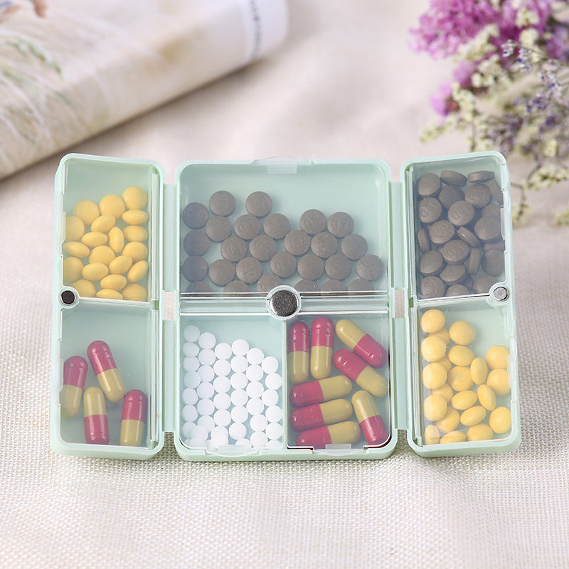 Travel Pill Box with 7 Separate Compartments