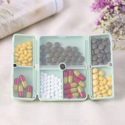 Travel Pill Box with 7 Separate Compartments