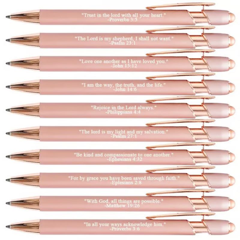 Inspiring Christian Quote Ballpoint Pens - 10 Pack - Cofik