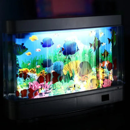 Colorful LED Aquarium Desk Fish Tank with Nightlight