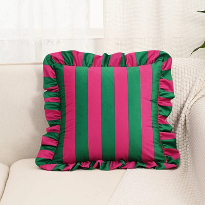 Vintage Floral Ruffled Pillow Cover - Cofik