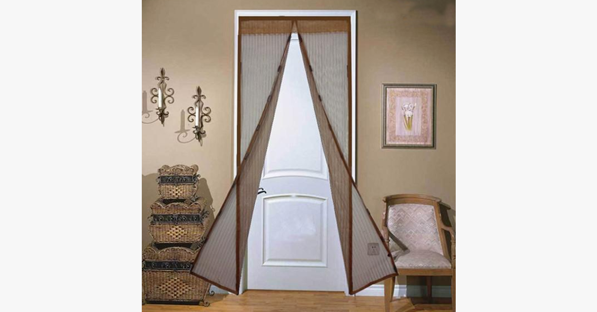 Magnetic Screen Door with Insect Mesh Protector