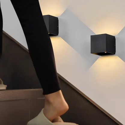 Sleek Black Metal Wall Lamp