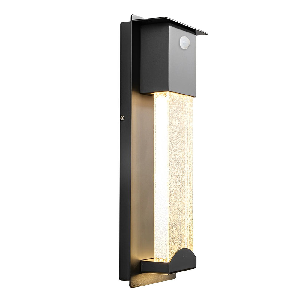 Sleek Glass Outdoor Motion Sensor LED Wall Light