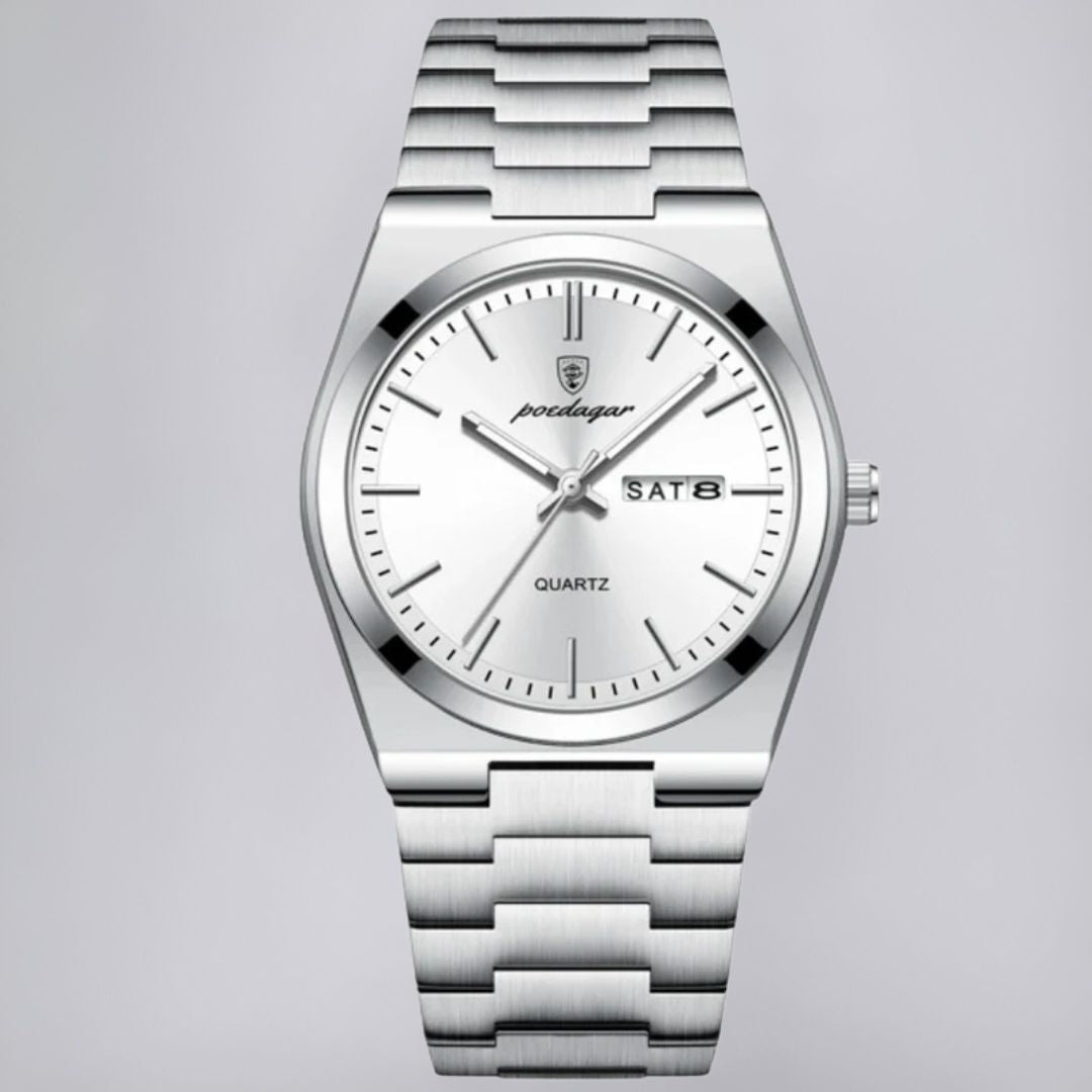 Luxury Green Face Date Stainless Steel Watch