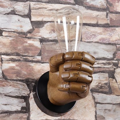 Edgy Metal Fist Wall Light Industrial Lamp Sconce