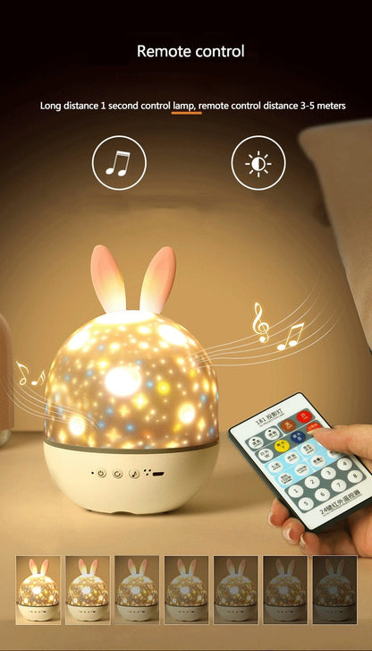 Colorful Bunny Star Night Light Projector