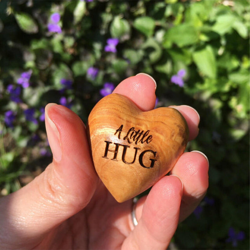 Mini Wooden Heart Charm Token