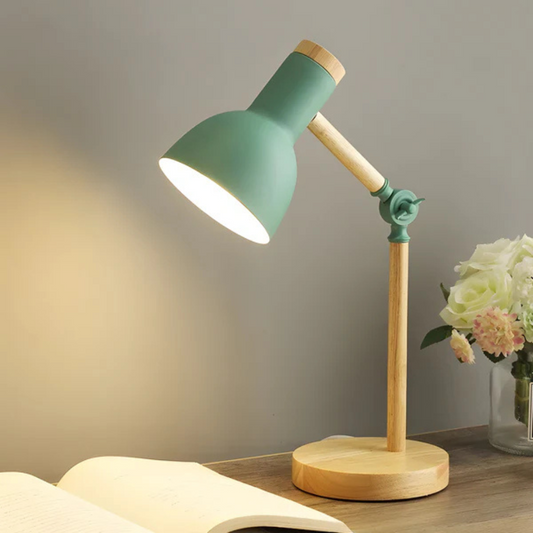 Versatile Wooden Desk LED Lamp with Adjustable Arm - Cofik