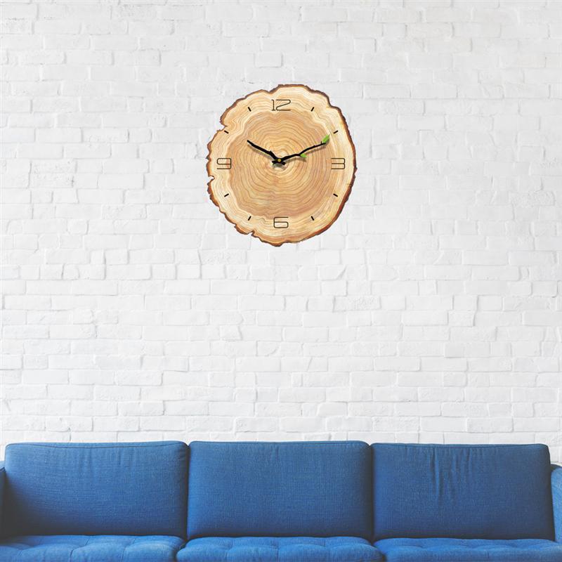 Natural Wood Round Wall Clock