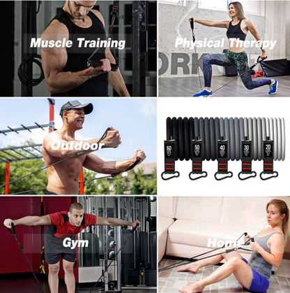 Home Gym Resistance Band Set with Handles and Strap