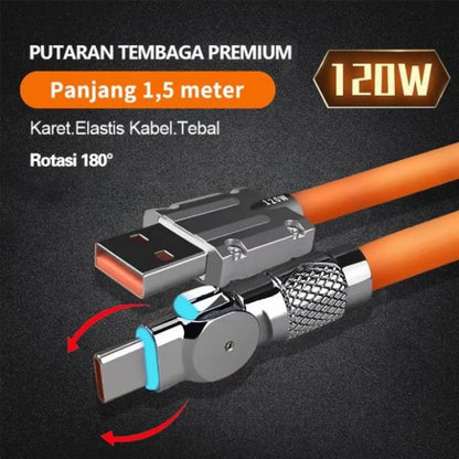 Fast Magnetic Phone Charger Cable with 540° Rotation