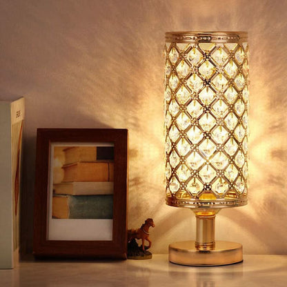 Luxury Metal Desk Lamp with Crystal Accent