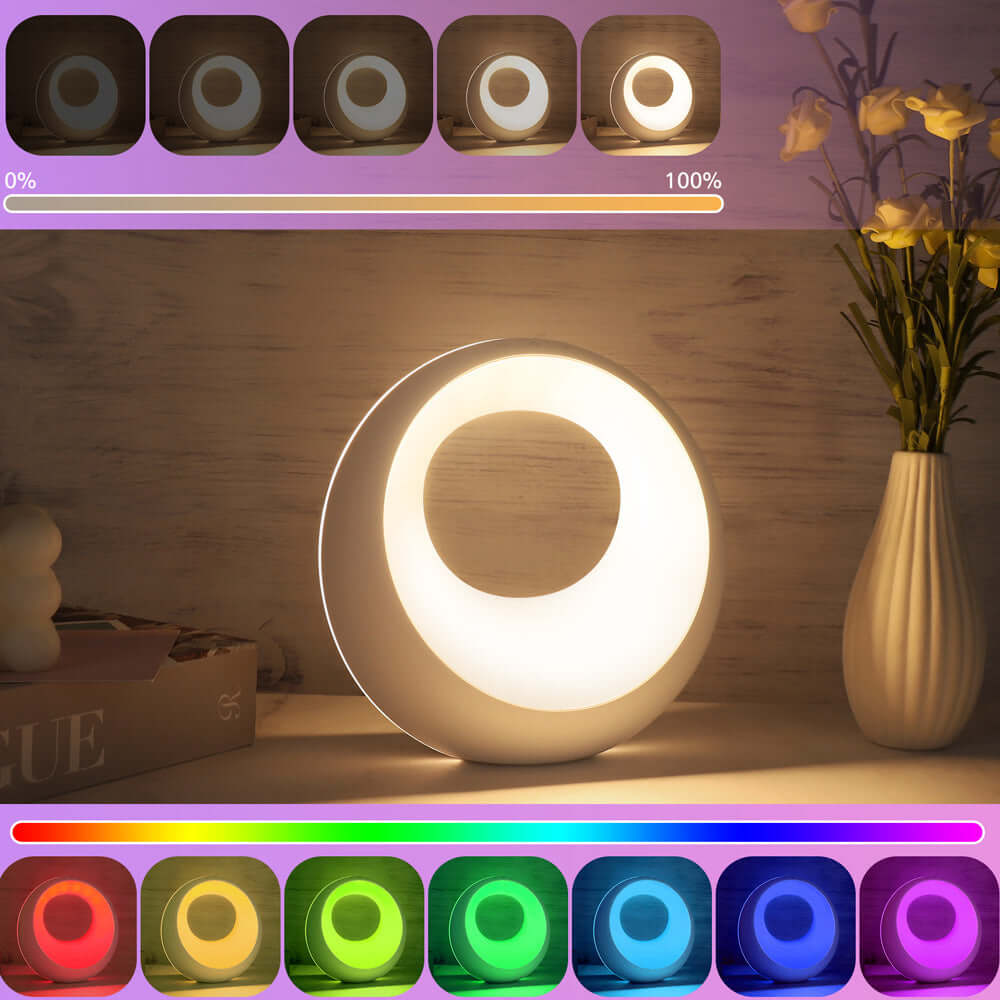 Colorful Compact LED Nightstand Lamp with Remote - Cofik