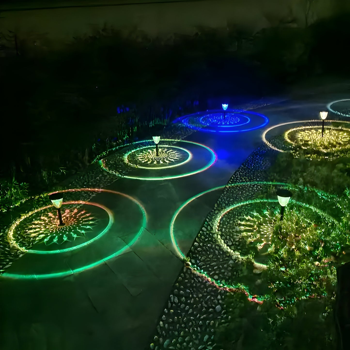 Bright Solar Powered Garden Lamp Set