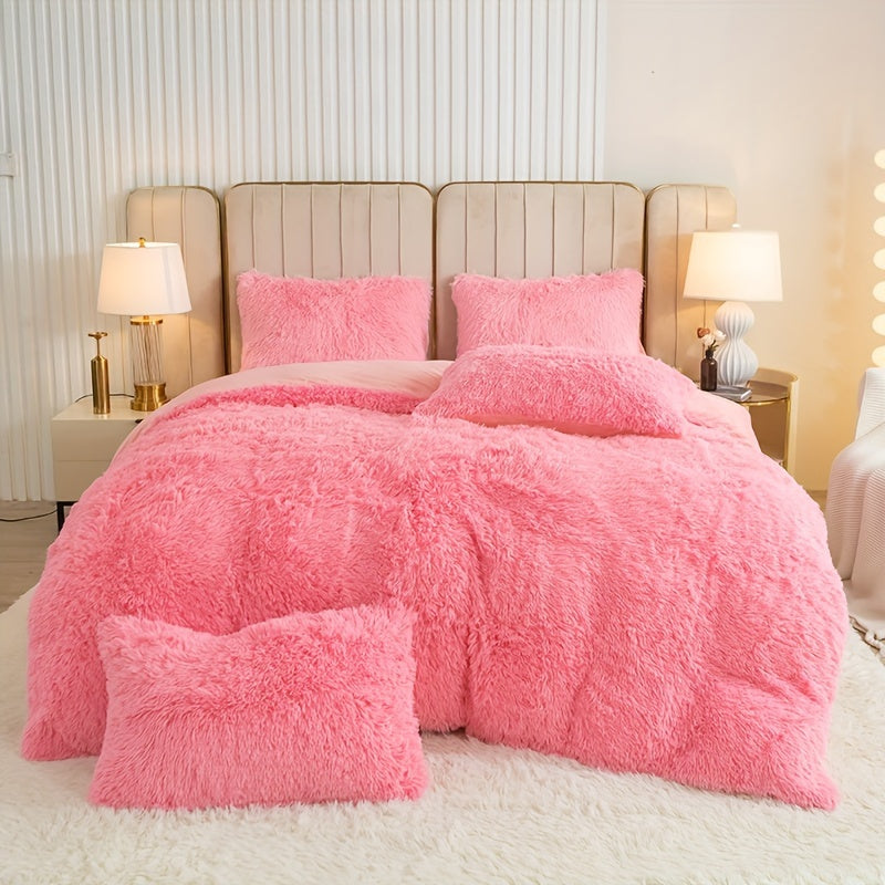 Cozy Fleece Duvet Cover Set with Zipper