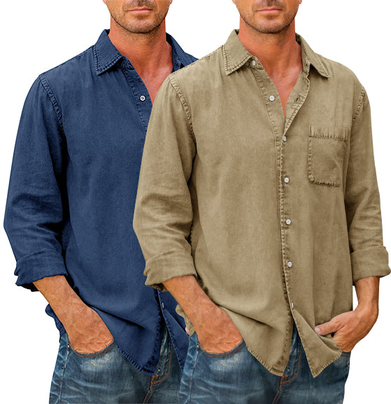 Classic Mens Long Sleeve Dress Shirt